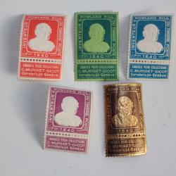 Timbres vignettes Suisse Rowland Hill pour collection neufs
