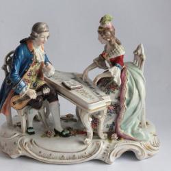 LUDWIGSBURG Couple de musiciens porcelaine allemande XVIIIe siècle
