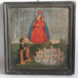 Icône Vierge à l'enfant St François Allemagne XIXe siècle Votivbild