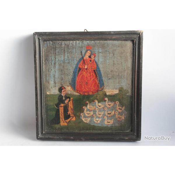 Ic�ne Vierge � l'enfant St Fran�ois Allemagne XIXe si�cle Votivbild