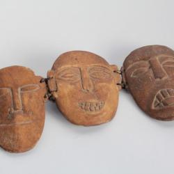 Ancienne ceinture ethnique os sculpté Océanie