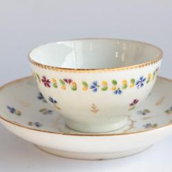 Tasse Bol à thé porcelaine Nyon Bleuets Suisse