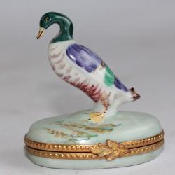 LIMOGES Boite porcelaine Canard Colvert