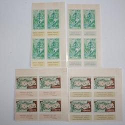 Timbres Turquie bloc x4 centenaire enseignement forestier 1957 neufs