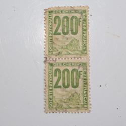 Timbres France société nationale des chemin de fer paire 200F