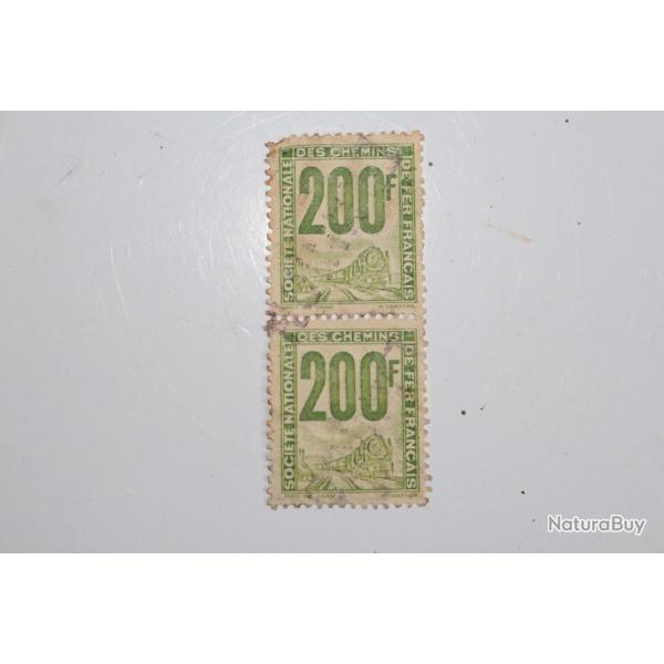 Timbres France soci�t� nationale des chemin de fer paire 200F