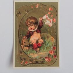 Chromo publicitaire dorée Veloutine Charles Fay Paris