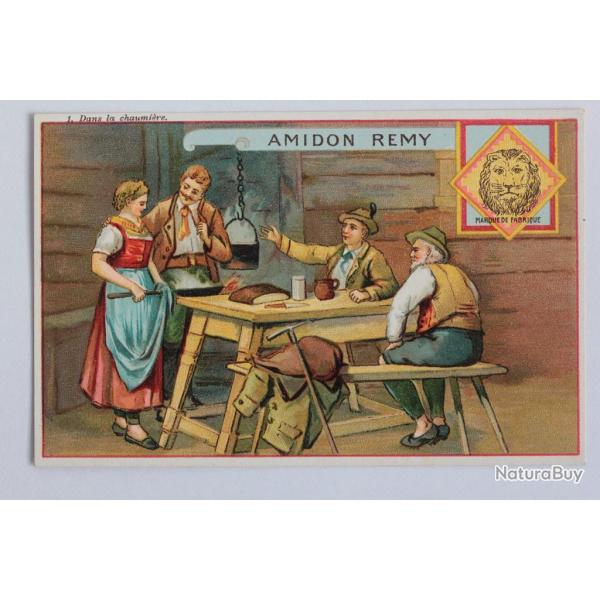Chromo publicitaire Amidon Remy Dans la chaumi�re