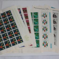 Timbres 14 planches Liechtenstein 1966-67 FDC