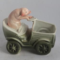Cochon Chauffeur automobile porcelaine