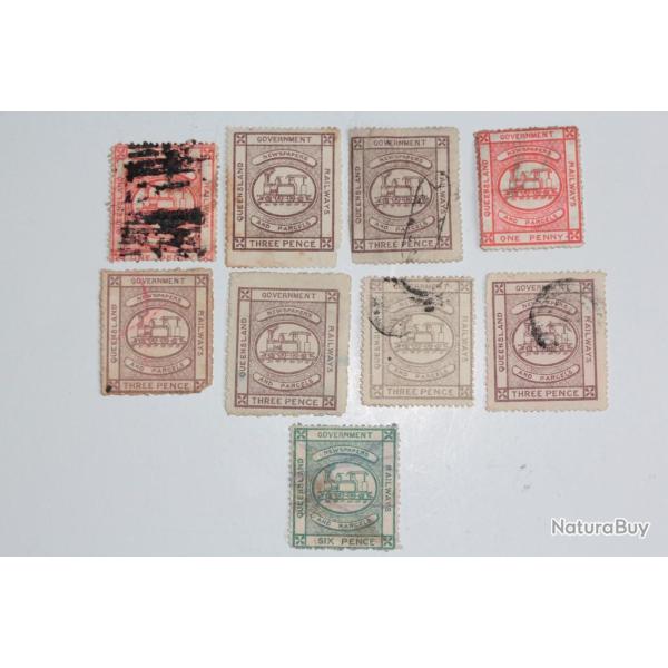 Timbres Colonie anglaise Queensland Gouvernment Railways 1894