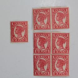 Timbres Colonie anglaise Queensland Victoria one penny 1896