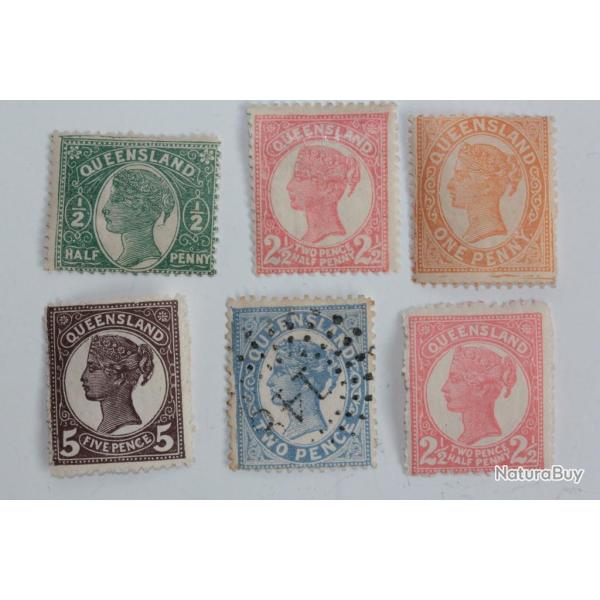 Timbres Colonie anglaise Queensland Victoria s�rie 1895-96