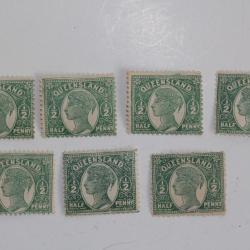 Timbres Colonie anglaise Queensland Victoria half penny 1895
