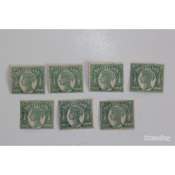 Timbres Colonie anglaise Queensland Victoria half penny 1895