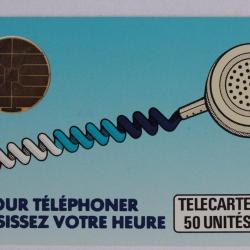 T&eacute;l&eacute;carte &agrave; puce France Cordon bleu BUL2 Point bleu dans cadre Ko44B