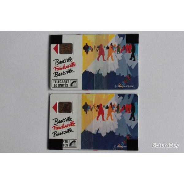 T�l�cartes � puce France Fromanger Bastille 50U et 120U NSB 1989