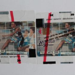 T&eacute;l&eacute;cartes &agrave; puce Monaco Herculis 90 Athl&eacute;tisme 50U et 120U NSB