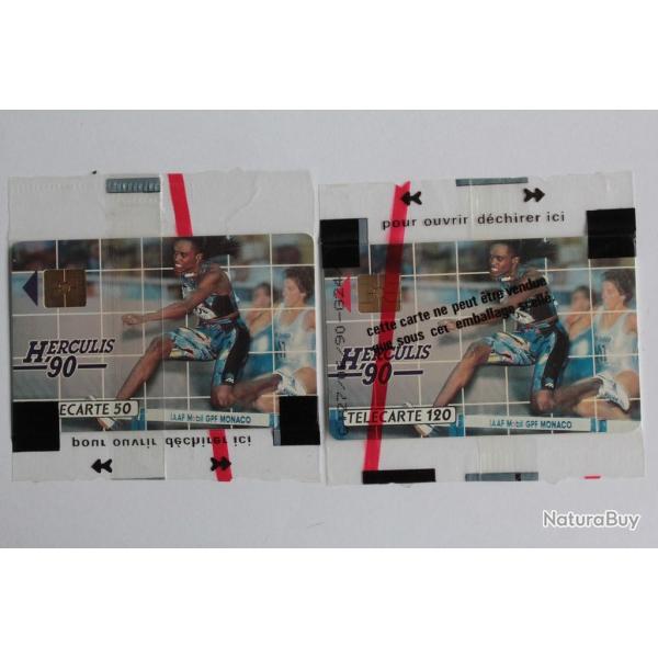 T�l�cartes � puce Monaco Herculis 90 Athl�tisme 50U et 120U NSB
