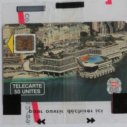 T&eacute;l&eacute;carte &agrave; puce Monaco MF4 Palais des Congr&egrave;s SC4on NSB 1990