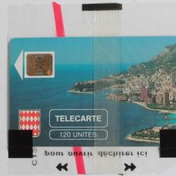 T&eacute;l&eacute;carte &agrave; puce Monaco MF3 Rocher de Monaco 120U NSB 1989