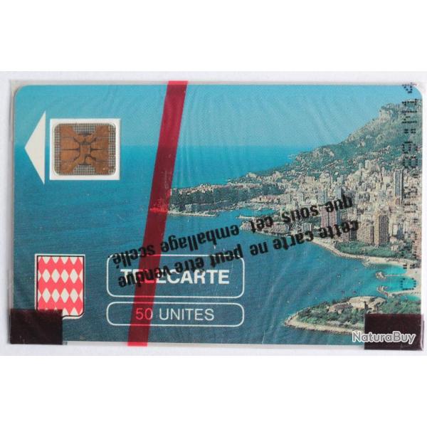 T�l�carte � puce Monaco MF1 Rocher de Monaco fl�che blanche NSB 1989