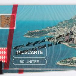 T&eacute;l&eacute;carte &agrave; puce Monaco MF1 Rocher de Monaco fl&egrave;che blanche NSB 1989
