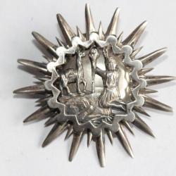 Ancienne Broche Pendentif argent Soleil Lama Pérou