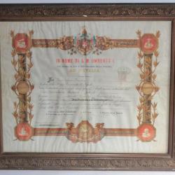 Diplôme de Médecine et Chirurgie Italie Umberto I 1888