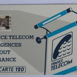 T&eacute;l&eacute;carte &agrave; puce France 600 Agences Te26 SC4ab Offset &oslash; 7 Texte 3