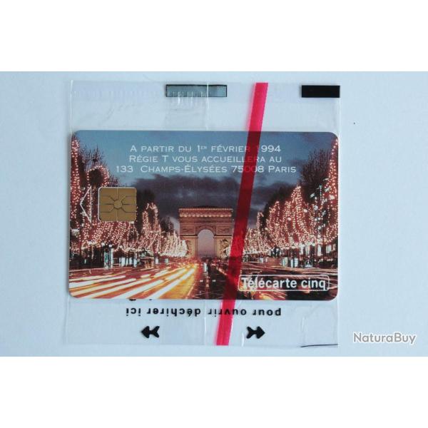 T�l�carte � puce France Cinq Unit�s Arc de Triomphe 1994 NSB