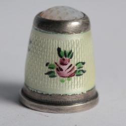 D&eacute; &agrave; coudre argent &eacute;mail guilloch&eacute;