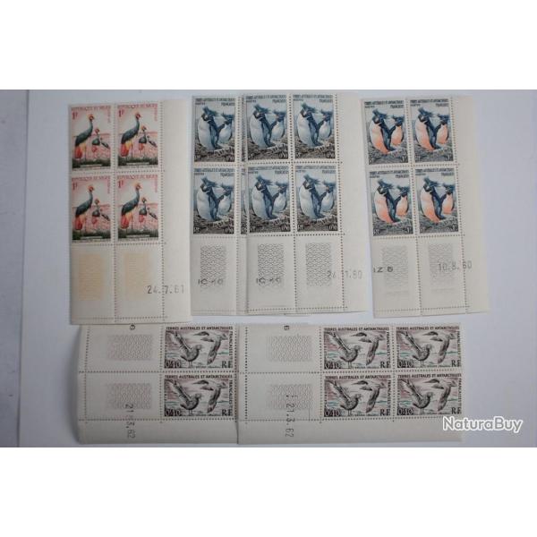 Lot 6 blocs coin dat� 1960-1962 colonie fran�aises neufs