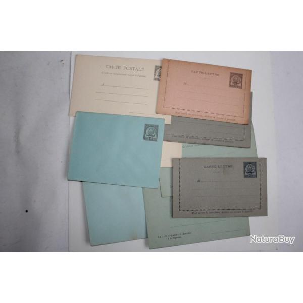 Lot 9 entier postaux r�gence de Tunis neuf