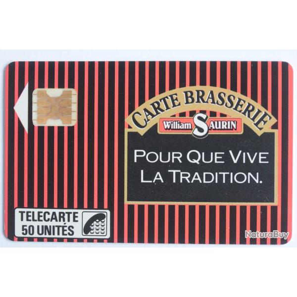 T�l�carte � puce France Priv�e William Saurin 1 Carte Brasserie 1988