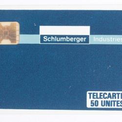 T&eacute;l&eacute;carte &agrave; puce France Priv&eacute;e Schlumberger Industries 1987
