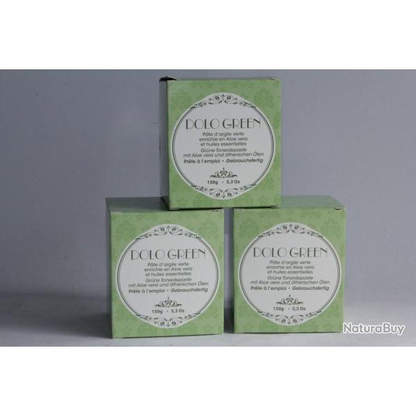 Dolo Green P�te d'argile verte Aloe vera et huiles essentielles 3 x 150g