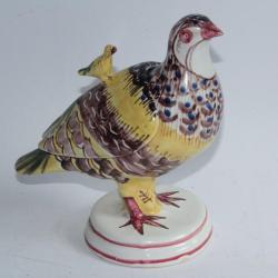 Boite trompe l'oeil Perdrix faïence Espagne