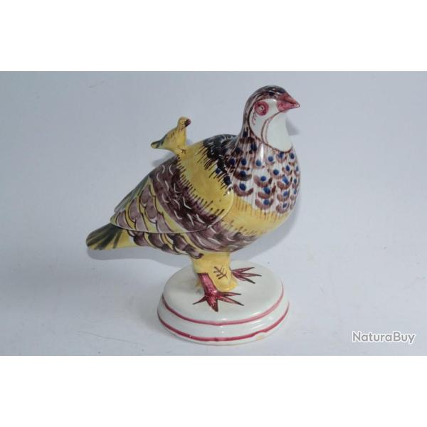 Boite trompe l'oeil Perdrix fa�ence Espagne