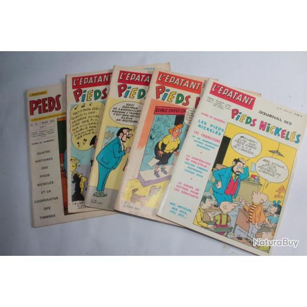 Lot 5 BD l'�patant journal des pieds nickeles 3e s�rie 1969-72