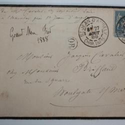 Enveloppe France timbre type sage oblitéré OR 1888