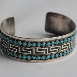Bracelet jonc argent Turquoise Bijou ethnique