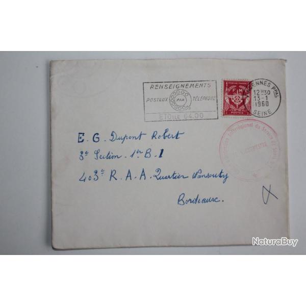 Enveloppe France FM cachet Le Vaguemestre 1960
