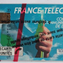 T&eacute;l&eacute;carte &agrave; puce France Lille Fibre optique 50U 1989 NSB