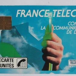 T&eacute;l&eacute;carte &agrave; puce France Lille Fibre optique 50U 1989
