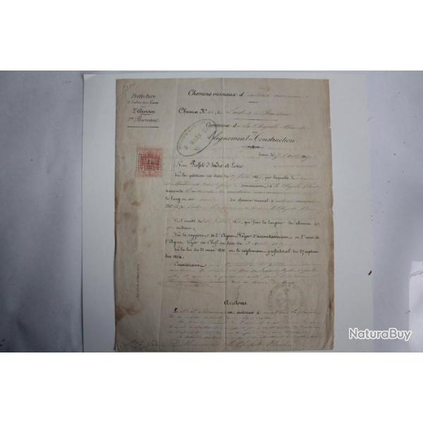 Pli marque Postale timbres imp�rial 1f50 pr�fecture Indre en Loire 1869