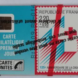 T&eacute;l&eacute;carte &agrave; puce France Carte philat&eacute;lique Premier Jour Croix-rouge NSB