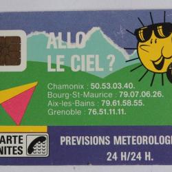 T&eacute;l&eacute;carte &agrave; puce France Allo le ciel 120U 1988