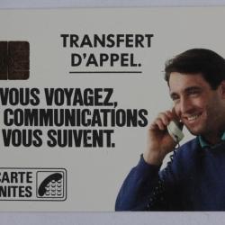 T&eacute;l&eacute;carte &agrave; puce France Transfert d'appel 50U 1988