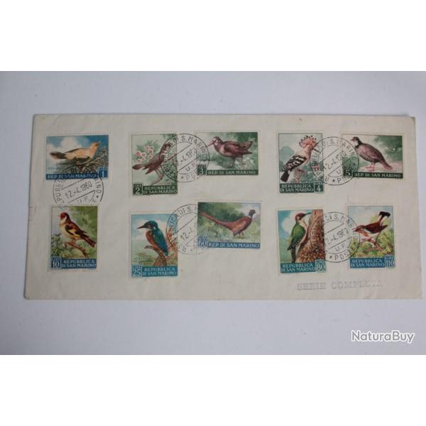 Enveloppe FDC San marino birds Fauna Avicola venezia 1960